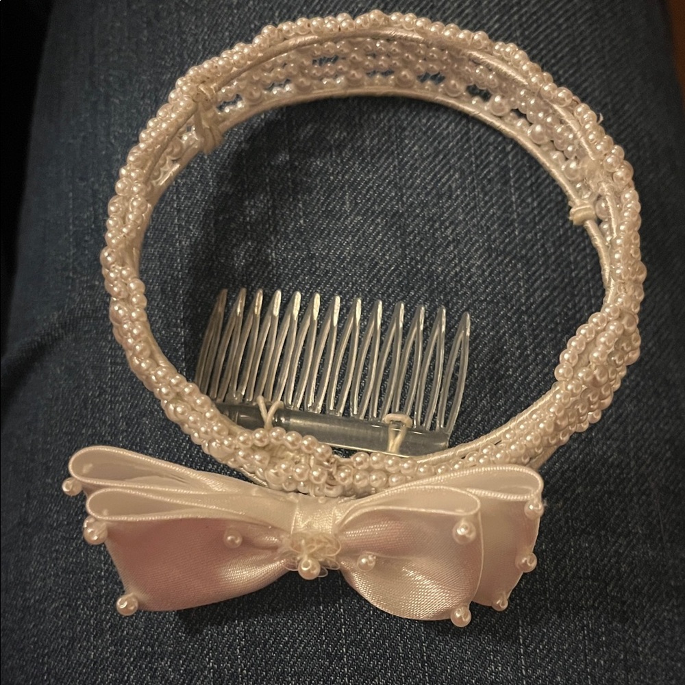 Beaded Pearl Headpiece with comb